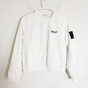 Golden bear white golf nylon crewneck pullover sweater